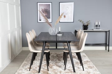 Zenazmi Spisegruppe 195 cm inkl. 6 Pontus Stoler - Svart/Beige - Møbler - Bord - Spisegrupper