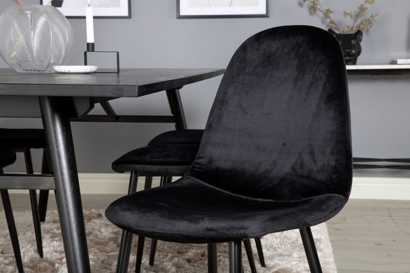 Zenazmi Spisegruppe 195 cm inkl. 6 Pontus Stoler - Svart - Møbler - Bord - Spisegrupper