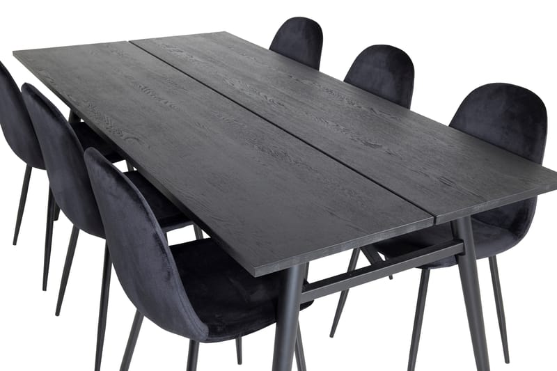 Zenazmi Spisegruppe 195 cm inkl. 6 Pontus Stoler - Svart - Møbler - Bord - Spisegrupper
