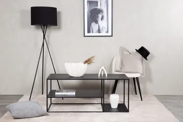 Staal 50 cm Rektangulært Sofabord med Hyller i Metall - Sort - Møbler - Bord - Sofabord
