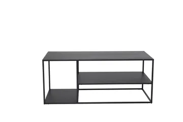 Staal 50 cm Rektangulært Sofabord med Hyller i Metall - Sort - Møbler - Bord - Sofabord