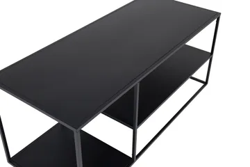 Staal 50 cm Rektangulært Sofabord med Hyller i Metall - Sort - Møbler - Bord - Sofabord