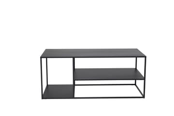 Staal 50 cm Rektangulært Sofabord med Hyller i Metall - Svart - Møbler - Bord - Sofabord