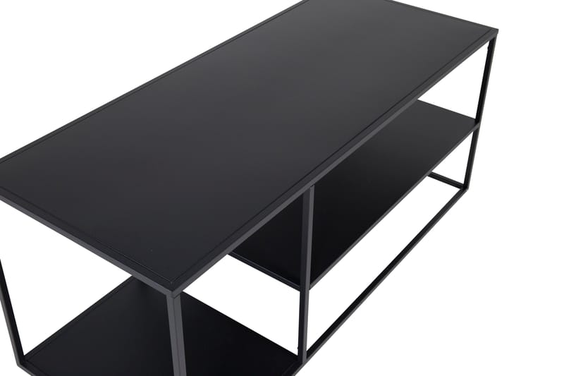 Staal 50 cm Rektangulært Sofabord med Hyller i Metall - Svart - Møbler - Bord - Sofabord