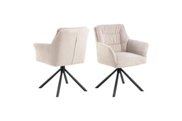Stabby Rund Spisegruppe 110 cm + 4 stk. Spisestoler - Svart/Hvit/Beige - Møbler - Bord - Spisegrupper
