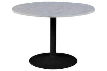 Stabby Rundt Spisebord 110 cm i Marmor - Hvit - Møbler - Bord - Spisebord & kjøkkenbord