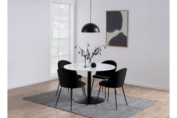 Stabby Rundt Spisebord 110 cm i Marmor - Hvit - Møbler - Bord - Spisebord & kjøkkenbord