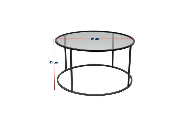 Startis Stuebord 80 cm - Sort - Møbler - Bord - Sofabord