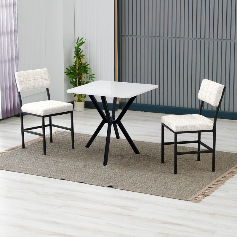 Stedum spisegruppe bord 70 cm + 2 stoler - Krem Hvit - Møbler - Bord - Spisegrupper