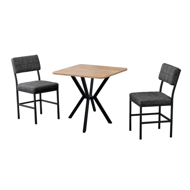 Stedum spisegruppe bord 70 cm + 2 stoler, Antrasitt og Valnøtt