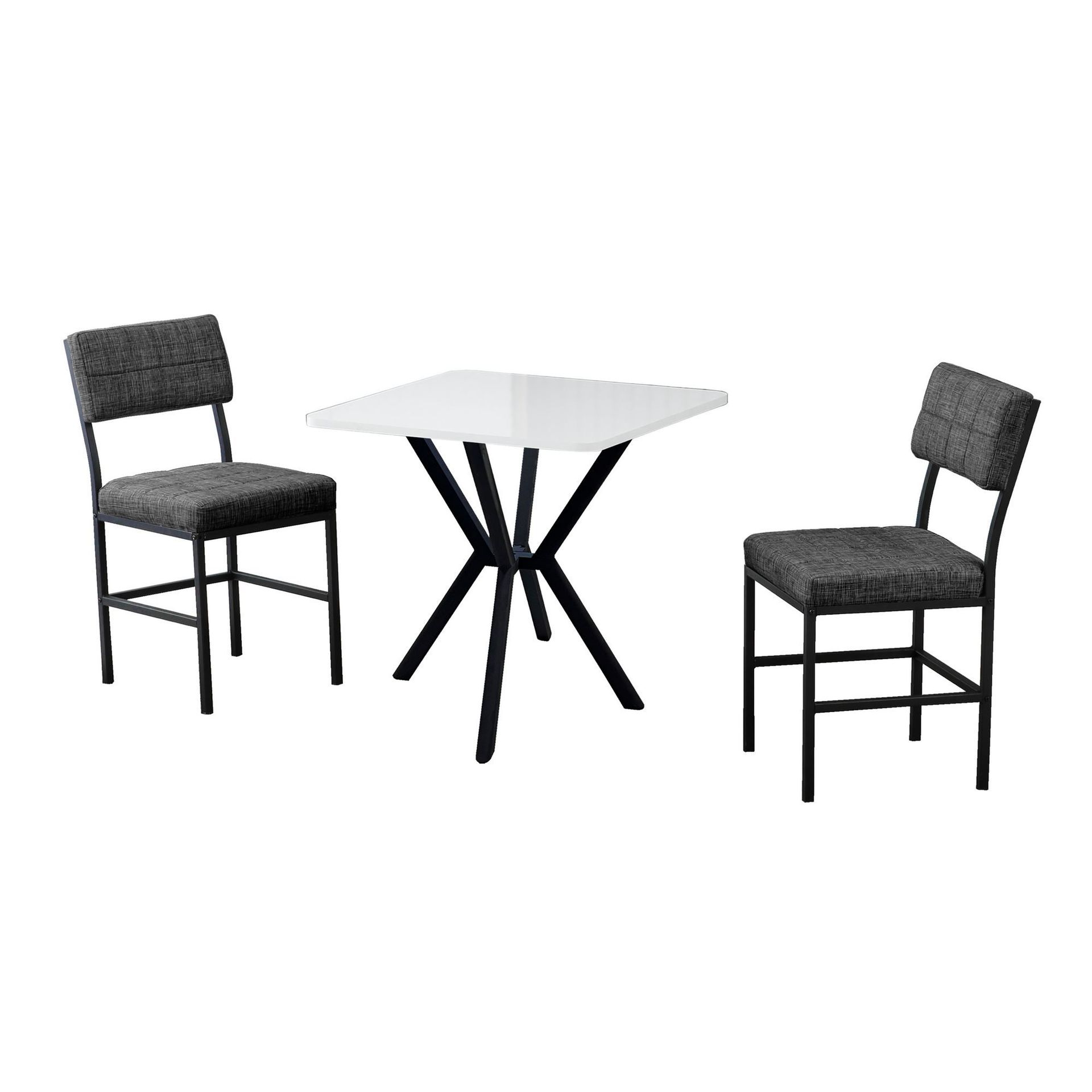 Stedum spisegruppe bord 70 cm + 2 stoler - Antrasitt/Hvit
