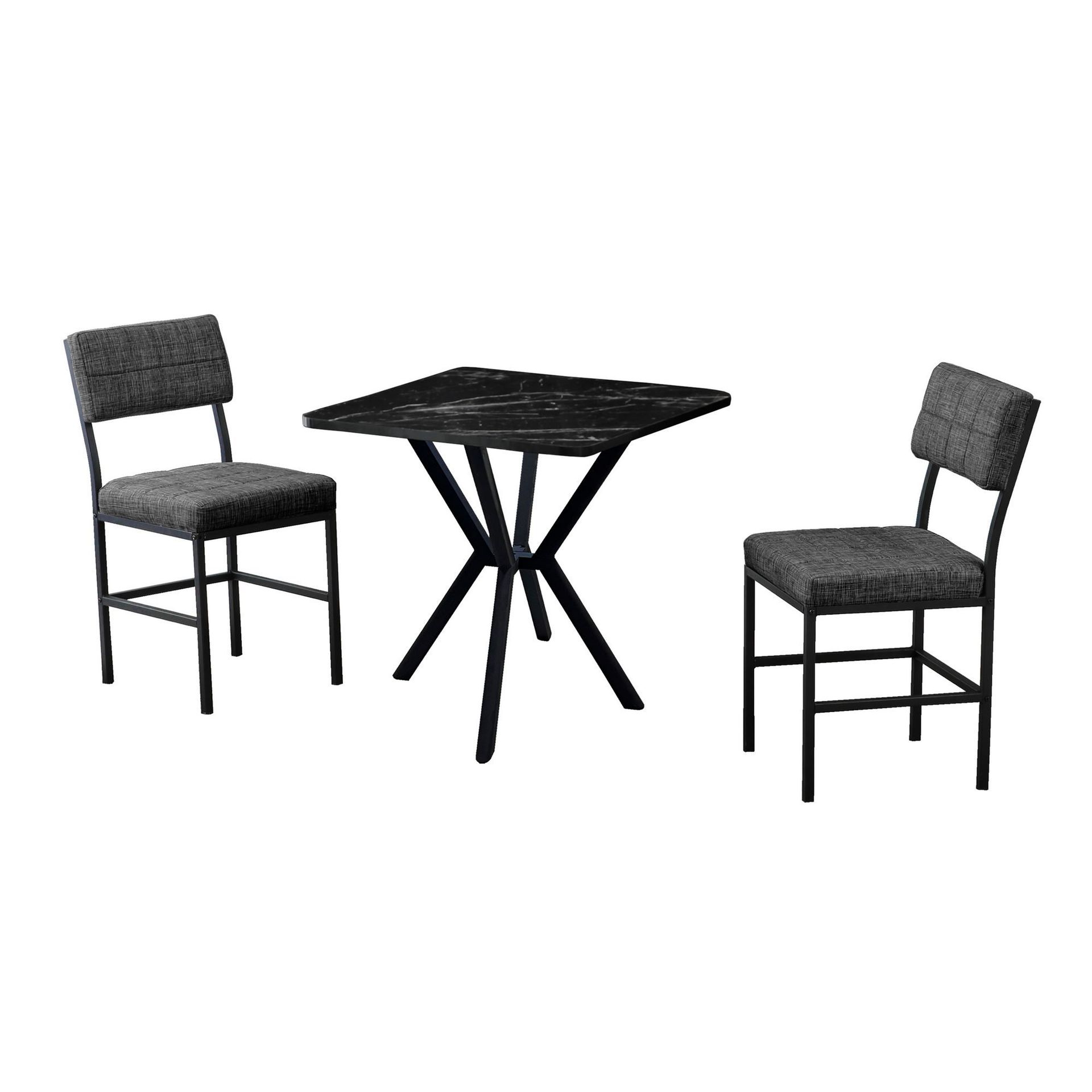 Stedum spisegruppe bord 70 cm + 2 stoler - Antrasitt/Svart