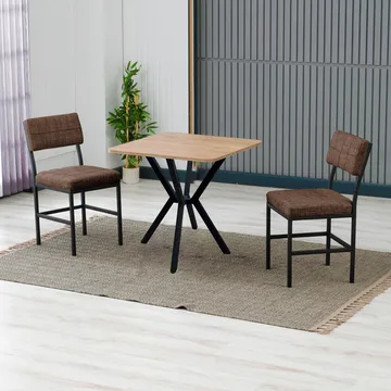Stedum spisegruppe bord 70 cm + 2 stoler - Brun og Valnøtt - Møbler - Bord - Spisegrupper