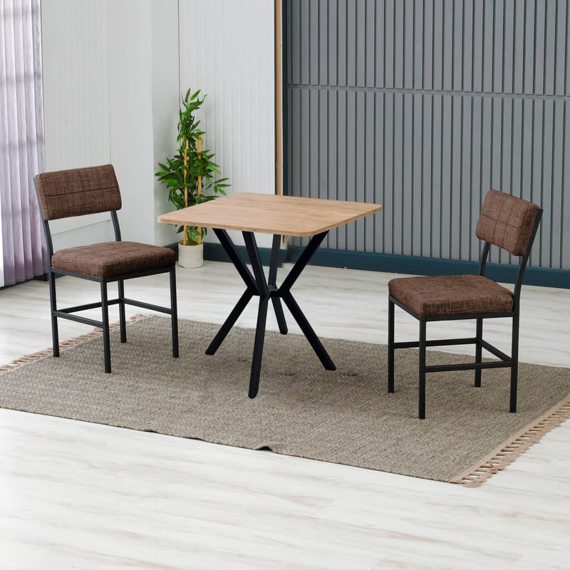 Stedum spisegruppe bord 70 cm + 2 stoler - Brun og Valnøtt - Møbler - Bord - Spisegrupper