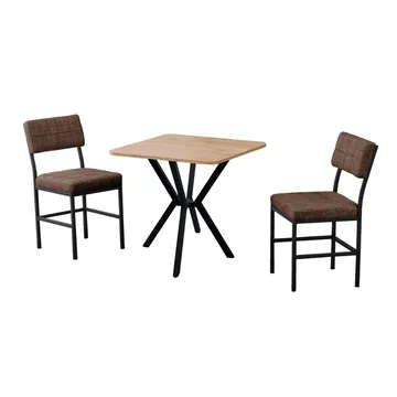 Stedum spisegruppe bord 70 cm + 2 stoler - Brun og Valnøtt - Møbler - Bord - Spisegrupper