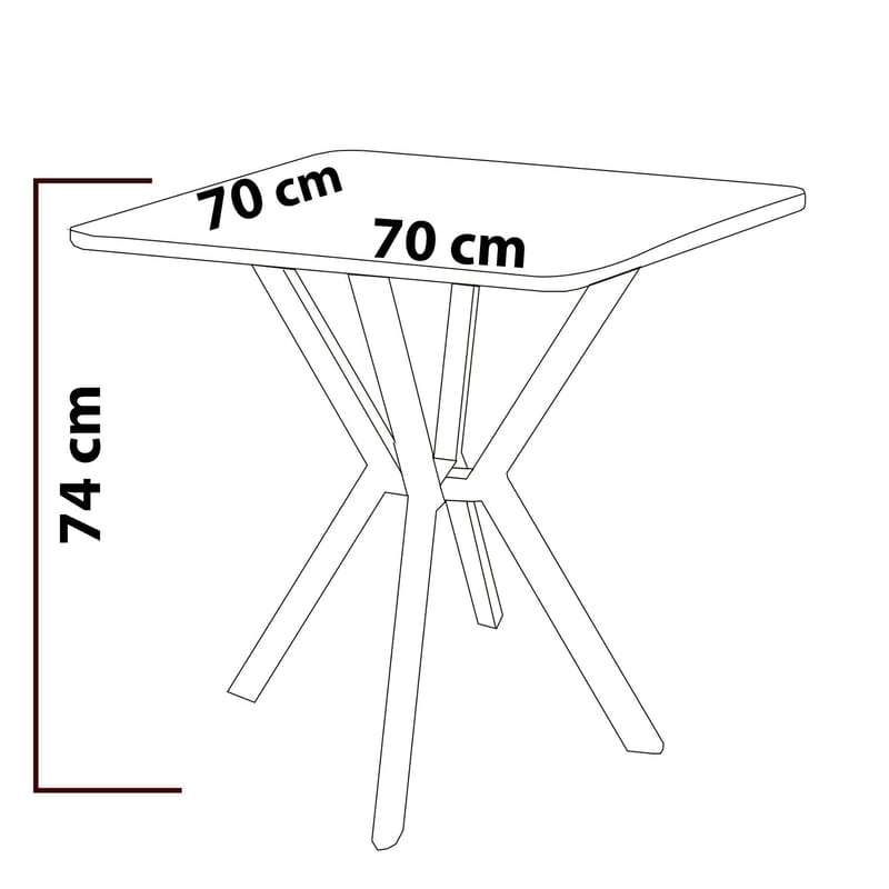 Stedum spisegruppe bord 70 cm + 2 stoler - Grå og Hvit - Møbler - Bord - Spisegrupper