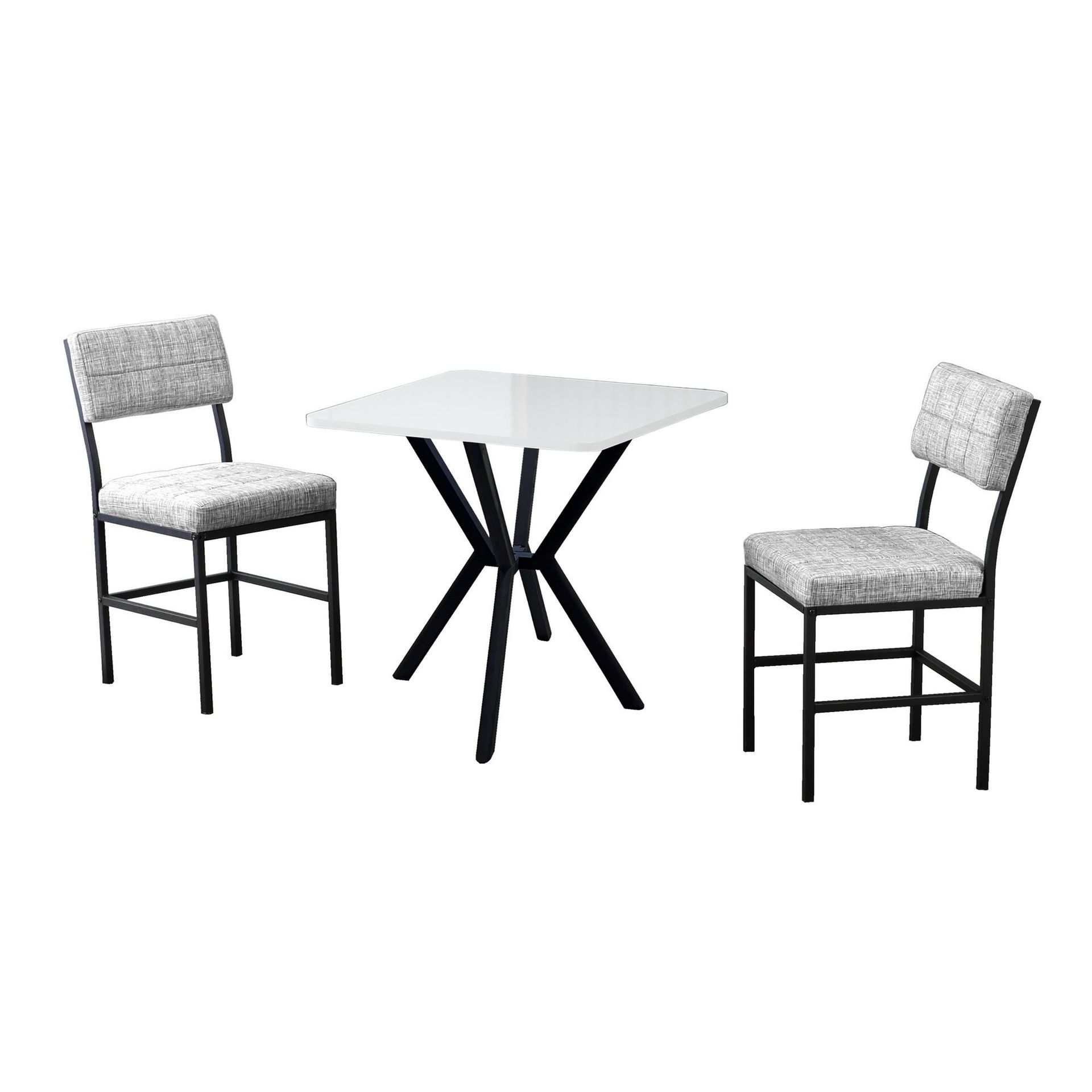 Stedum spisegruppe bord 70 cm + 2 stoler - Grå og Hvit