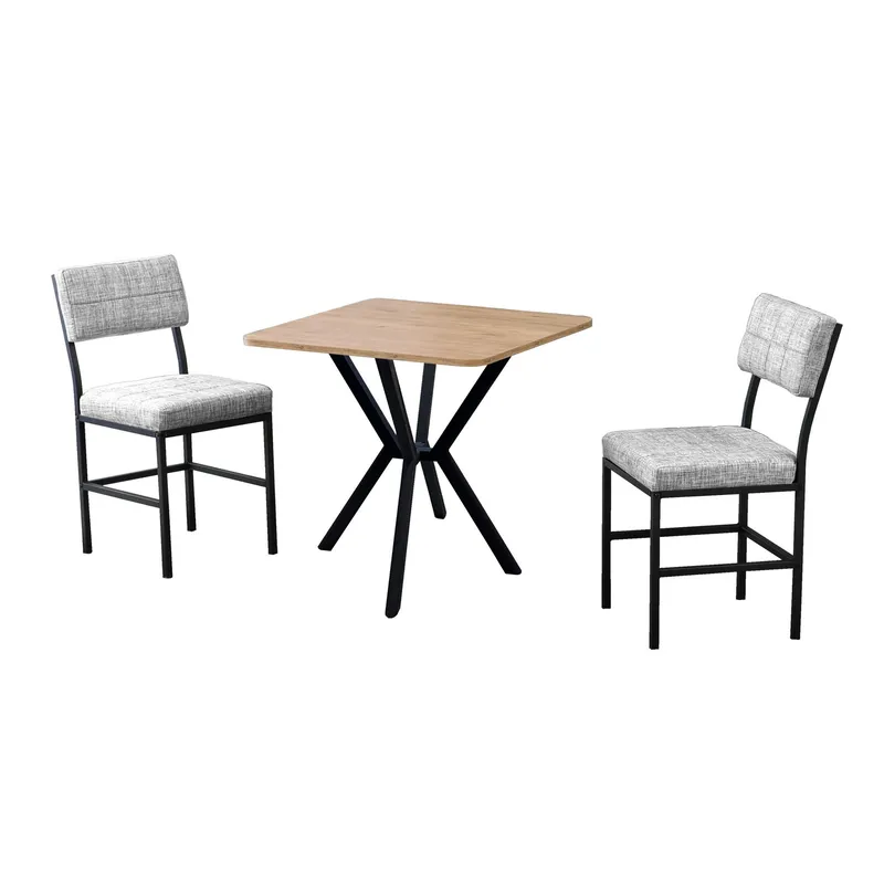 Stedum spisegruppe bord 70 cm + 2 stoler, Grå Valnøtt