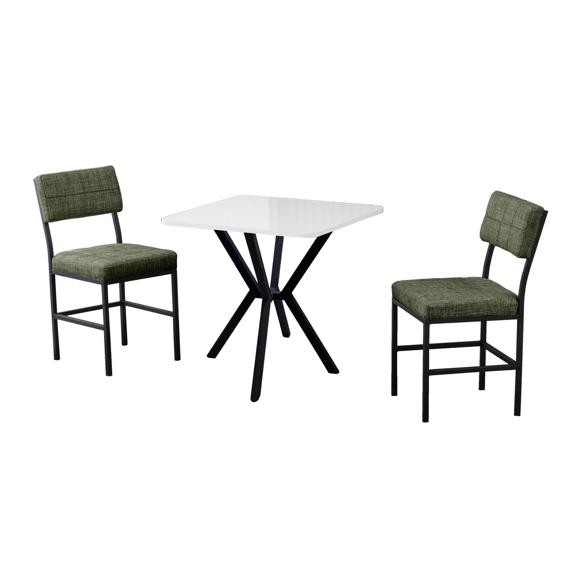 Stedum spisegruppe bord 70 cm + 2 stoler - Grønn Hvit