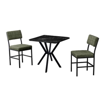 Stedum spisegruppe bord 70 cm + 2 stoler - Grønn og Svart - Møbler - Bord - Spisegrupper