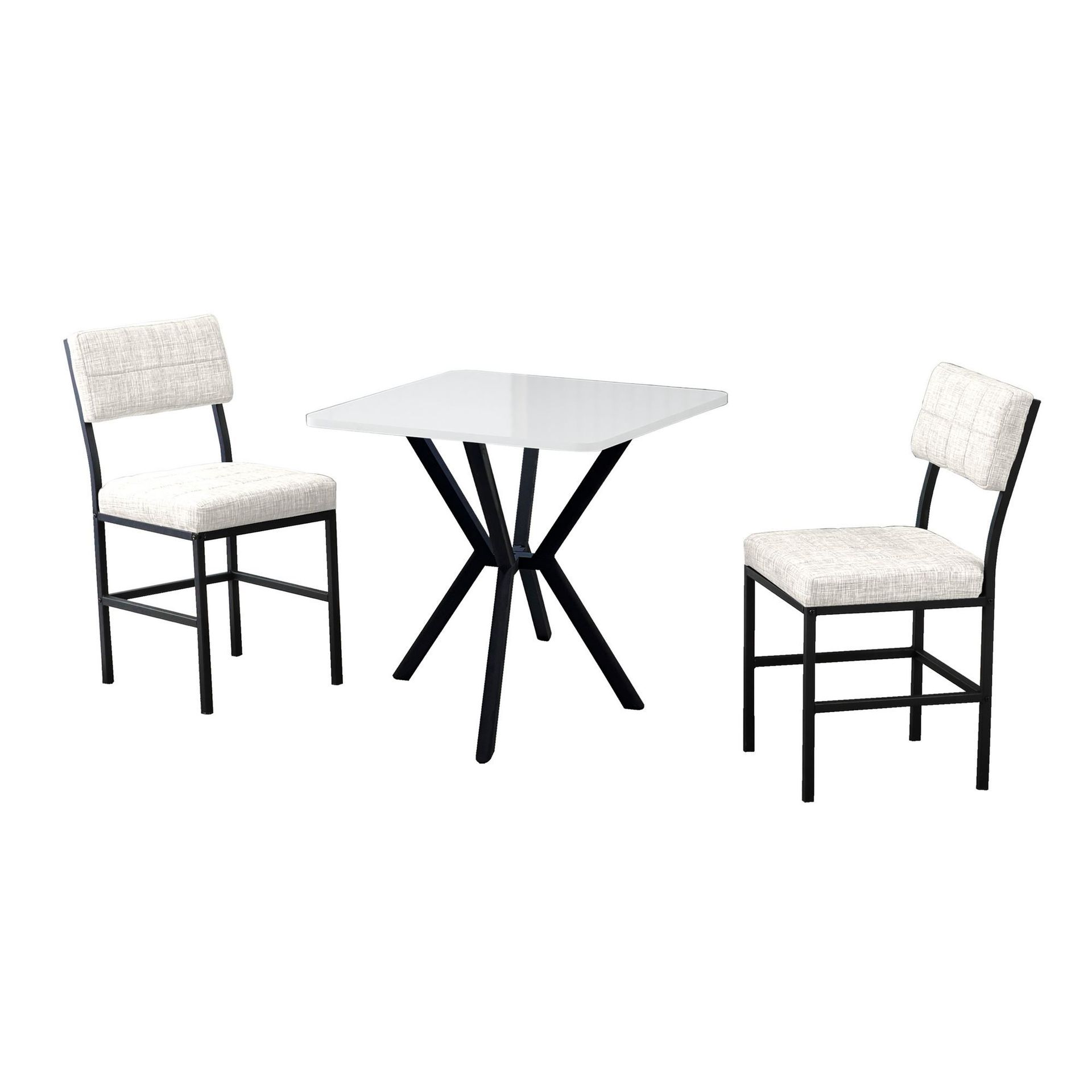 Stedum spisegruppe bord 70 cm + 2 stoler - Krem Hvit