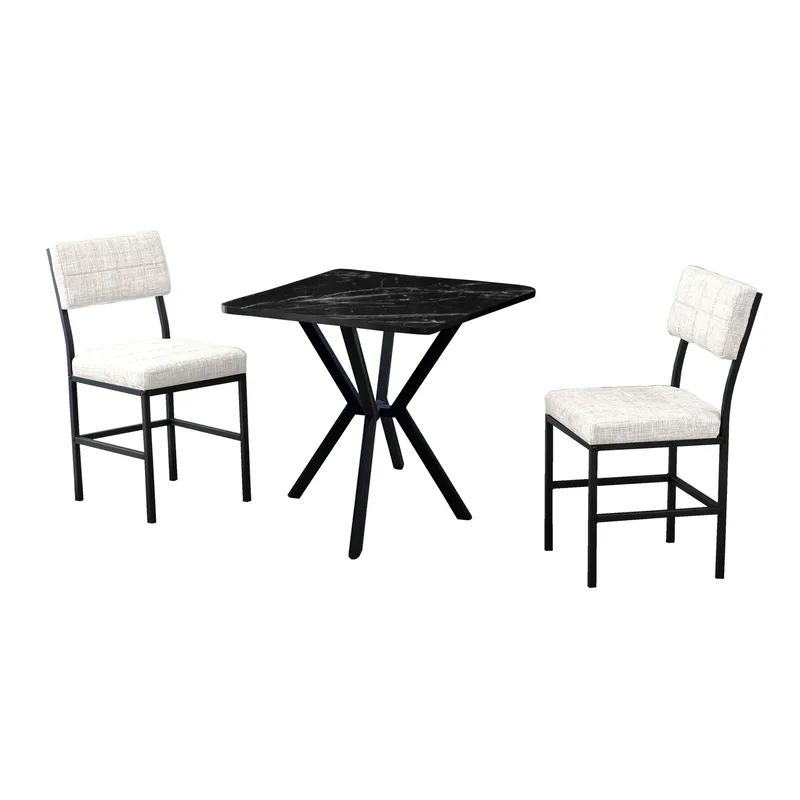 Stedum spisegruppe bord 70 cm + 2 stoler, Krem Svart