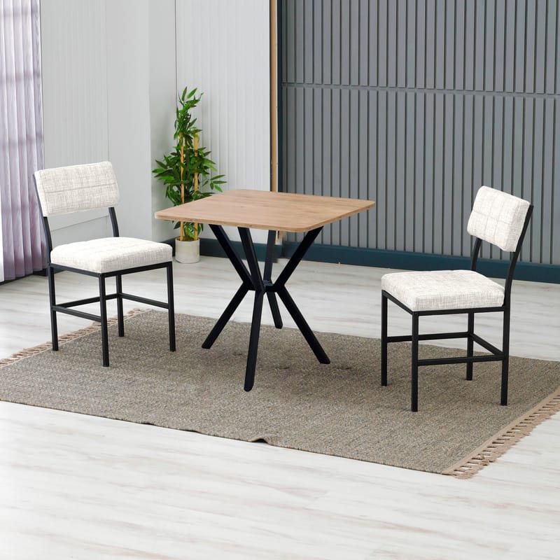 Stedum spisegruppe bord 70 cm + 2 stoler - Krem Valnøtt - Møbler - Bord - Spisegrupper