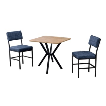 Stedum spisegruppe bord 70 cm + 2 stoler - Marineblå og Valnøtt - Møbler - Bord - Spisegrupper
