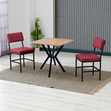 Stedum spisegruppe bord 70 cm + 2 stoler - Vinrød Valnøtt - Møbler - Bord - Spisegrupper