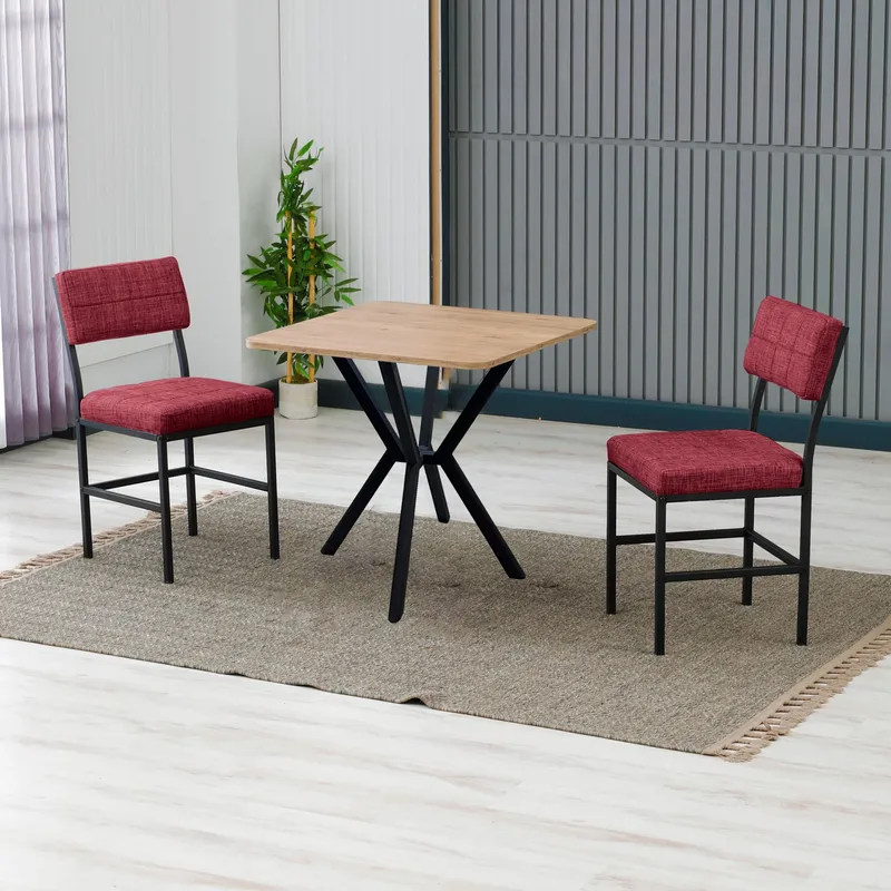 Stedum spisegruppe bord 70 cm + 2 stoler - Vinrød Valnøtt - Møbler - Bord - Spisegrupper