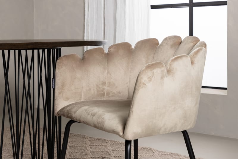 Stonaro Spisegruppe 220 cm Oval med 4 Limhamn Stoler - Beige - Møbler - Bord - Spisegrupper