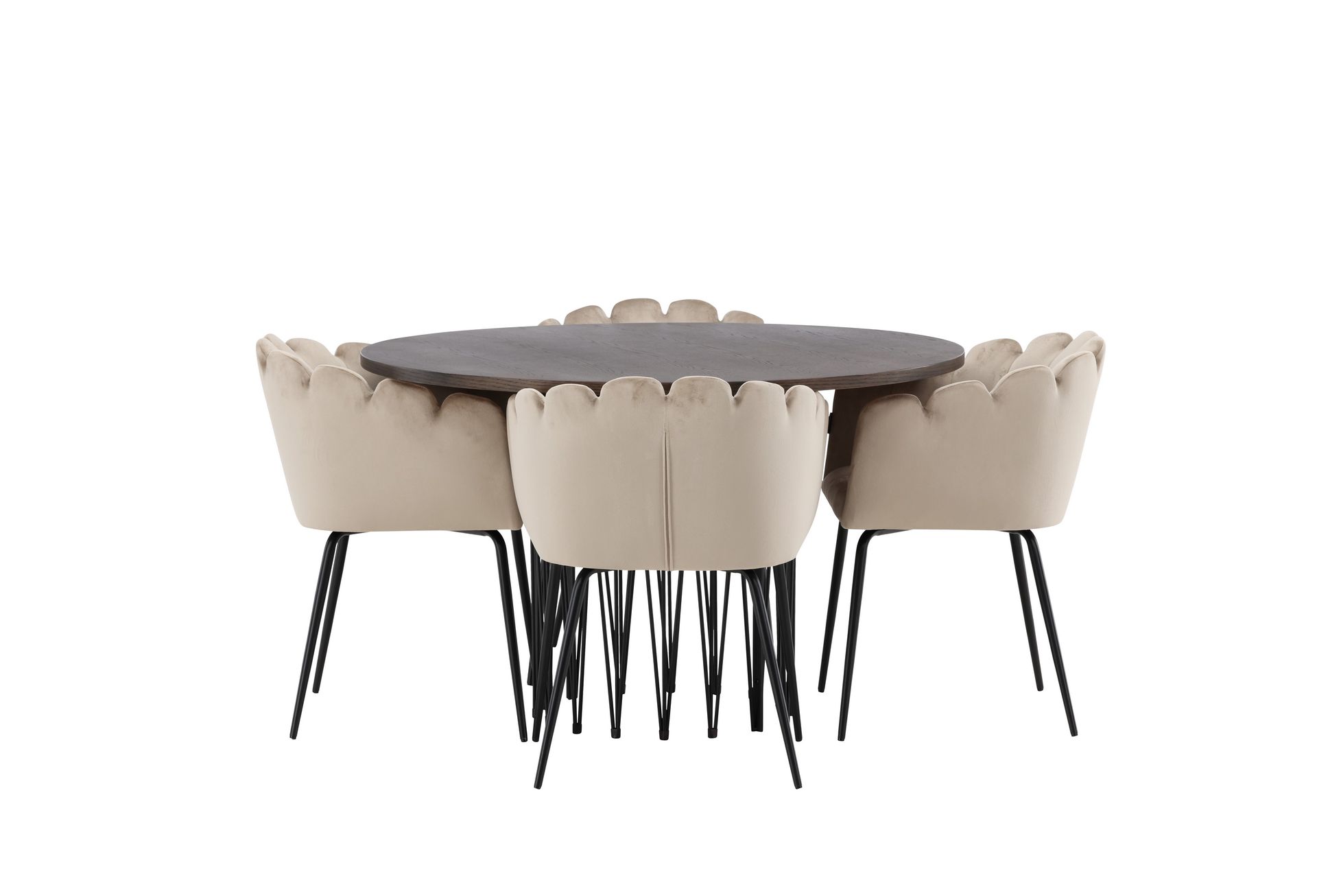 Stone Matgruppe 120 cm Rund med 4 Limhamn stoler - Beige - Møbler - Bord - Spisegrupper
