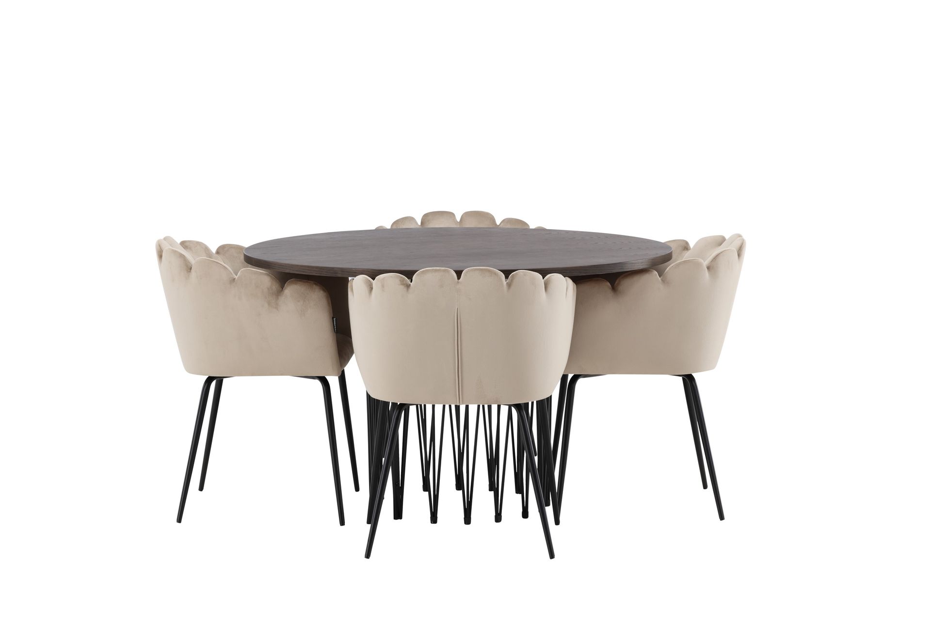 Stone Matgruppe 120 cm Rund med 4 Limhamn stoler - Beige - Møbler - Bord - Spisegrupper