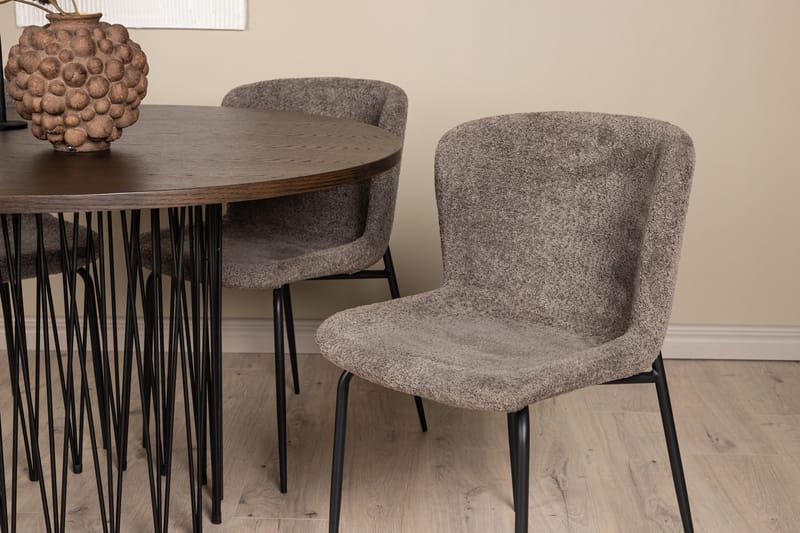 Stone Matgruppe 120 cm Rund med 4 Modesto stoler - Beige - Møbler - Bord - Spisegrupper