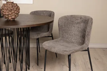 Stone Matgruppe 120 cm Rund med 4 Modesto stoler - Beige - Møbler - Bord - Spisegrupper