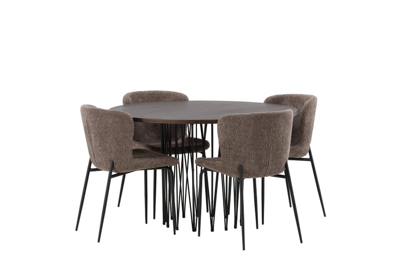 Stone Matgruppe 120 cm Rund med 4 Modesto stoler - Beige - Møbler - Bord - Spisegrupper