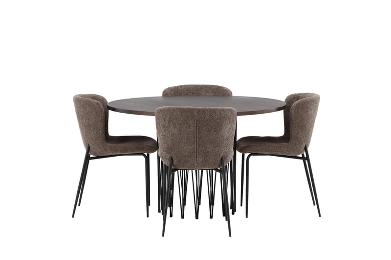 Stone Matgruppe 120 cm Rund med 4 Modesto stoler - Beige - Møbler - Bord - Spisegrupper