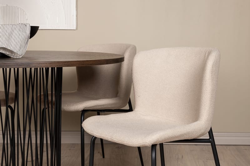 Stone Matgruppe 120 cm Rund med 4 Modesto stoler - Mørk grå - Møbler - Bord - Spisegrupper