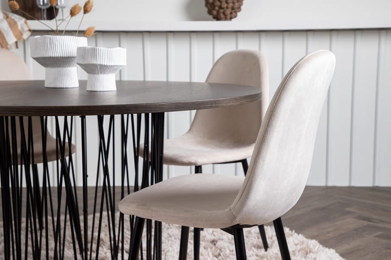 Stone Matgruppe 120 cm Rund med 4 Polar stoler - Beige - Møbler - Bord - Spisegrupper