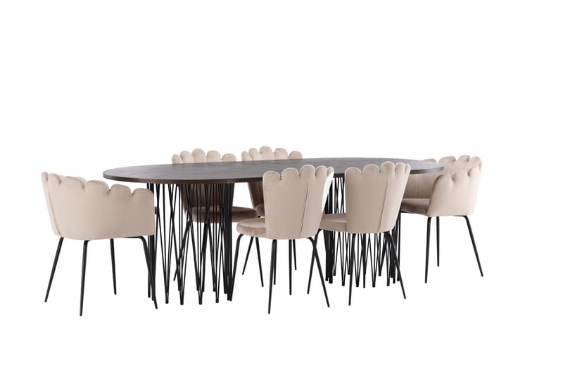 Stone Matgruppe 220 cm Oval med 2 Limhamn stoler - Beige - Møbler - Bord - Spisegrupper