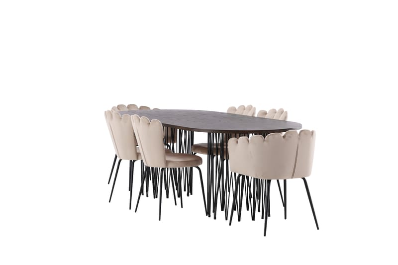 Stone Matgruppe 220 cm Oval med 2 Limhamn stoler - Beige - Møbler - Bord - Spisegrupper