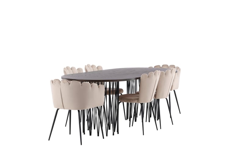 Stone Matgruppe 220 cm Oval med 2 Limhamn stoler - Beige - Møbler - Bord - Spisegrupper