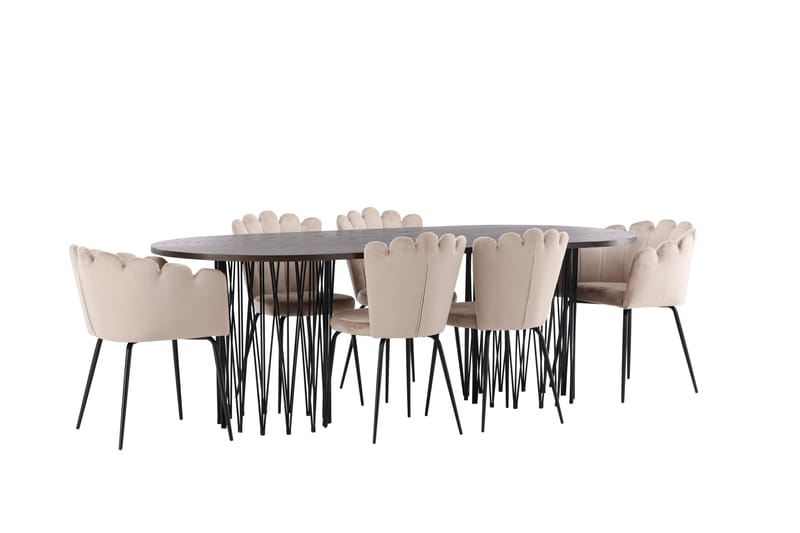 Stone Matgruppe 220 cm Oval med 2 Limhamn stoler - Beige - Møbler - Bord - Spisegrupper