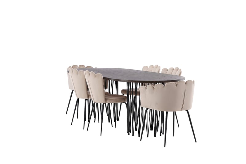 Stone Matgruppe 220 cm Oval med 2 Limhamn stoler - Beige - Møbler - Bord - Spisegrupper