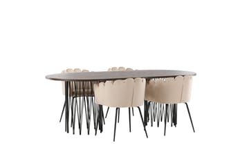 Stone Matgruppe 220 cm Oval med 4 Limhamn stoler - Beige - Møbler - Bord - Spisegrupper