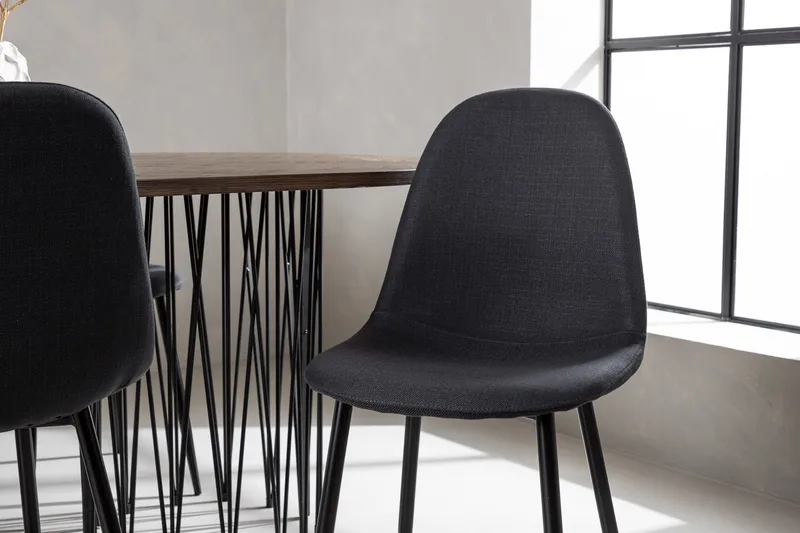 Stone Matgruppe 220 cm Oval med 6 Polar stoler - Sort - Møbler - Bord - Spisegrupper