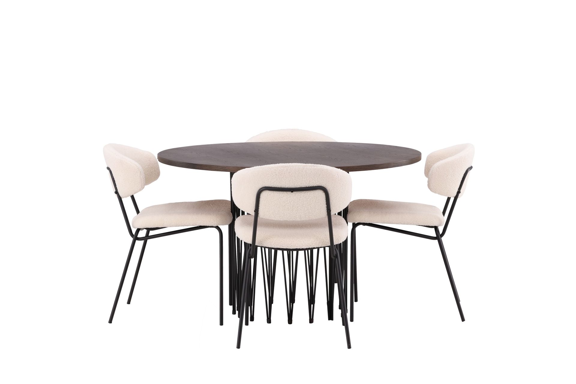 Stone Spisegruppe 120 cm Rund med 4 Chico Stoler - Sort - Møbler - Bord - Spisegrupper