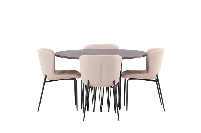 Stone Spisegruppe 120 cm Rund med 4 Modesto-stoler - Mørkegrå - Møbler - Bord - Spisegrupper