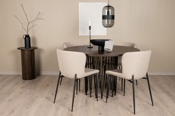 Stone Spisegruppe 120 cm Rund med 4 Modesto-stoler - Mørkegrå - Møbler - Bord - Spisegrupper