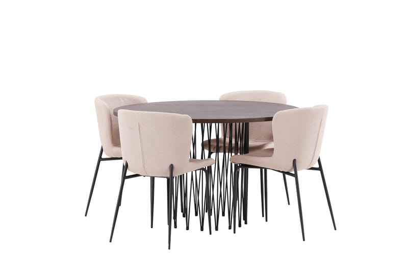 Stone Spisegruppe 120 cm Rund med 4 Modesto-stoler - Mørkegrå - Møbler - Bord - Spisegrupper